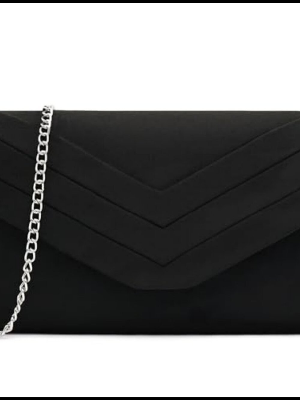Suede Pleated Clutch Evening Bag Wedding Party Purse with Chain Strap